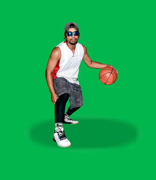 Giocatore Basket Con Una Palla Concetto Sport — Foto Stock