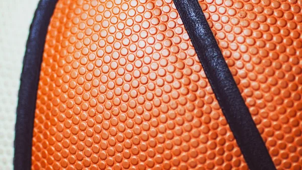 Gros Plan Sur Texture Surface Ballon Basket Taille Standard — Photo