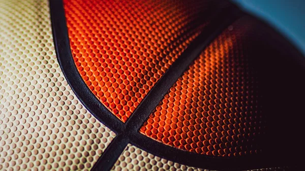 Detailní Záběr Povrchové Textury Basketbalu Standardní Velikosti — Stock fotografie