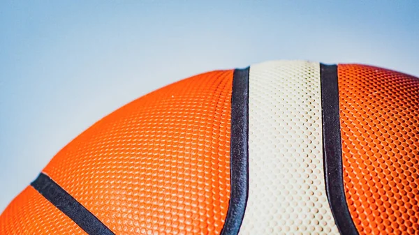 Primer Plano Textura Una Superficie Baloncesto Tamaño Estándar — Foto de Stock