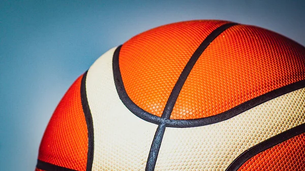 Nahaufnahme Der Oberflächenstruktur Eines Basketballs Standardgröße — Stockfoto