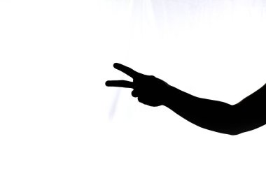 Bir adamın el silueti onaylandı. el sembolü kavramı