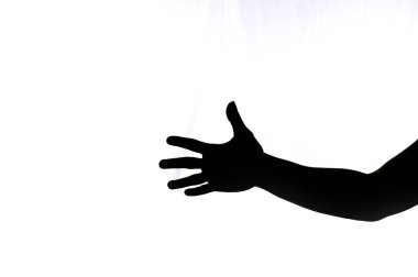 Bir adamın el silueti onaylandı. el sembolü kavramı