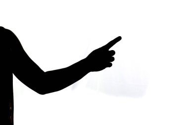 Bir adamın el silueti onaylandı. el sembolü kavramı