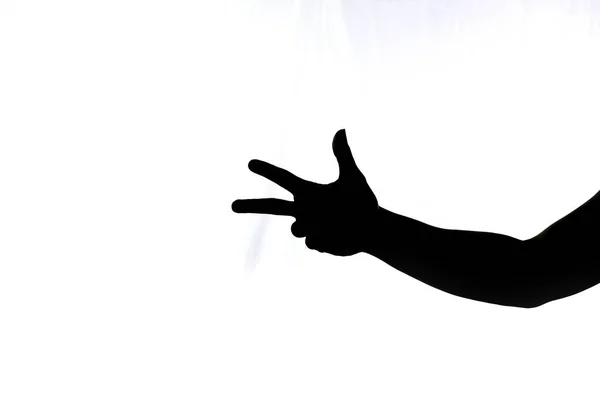 Silhouette Man Hand Thumbs Hand Symbol Concept — Fotografia de Stock