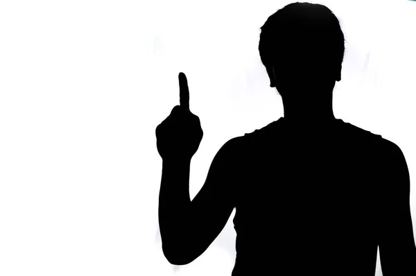 Silhouette Man Hand Thumbs Hand Symbol Concept — Stock Photo, Image