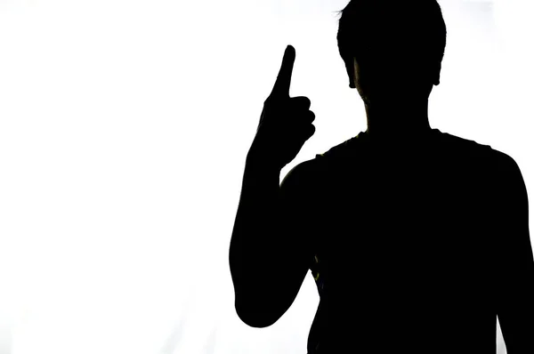 Silhouette Man Hand Thumbs Hand Symbol Concept — 图库照片