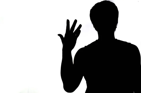 Silhouette Man Hand Thumbs Hand Symbol Concept — Stock Photo, Image