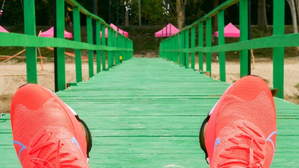 Red Sneakers Beach — Stock Photo, Image