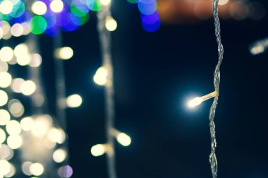 Güzel renkli Bokeh 'in soyut arka planı. Şen şakrak