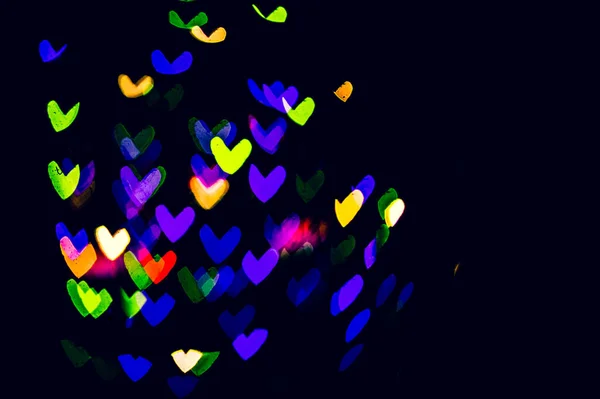 Abstract Background Colorful Heart Bokeh Heart Shaped Bokeh Love Projects — Stock fotografie