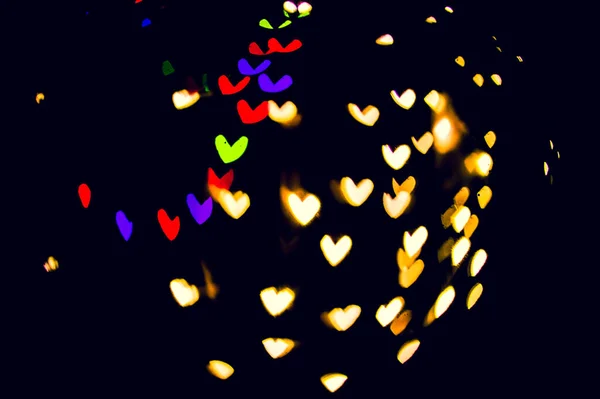Abstract Background Colorful Heart Bokeh Heart Shaped Bokeh Love Projects — Stockfoto