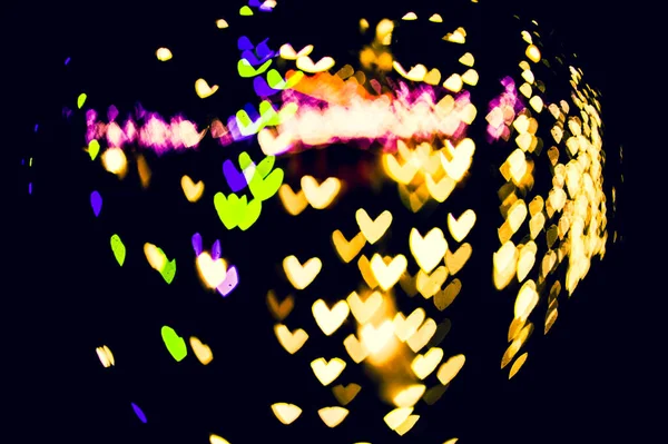 Abstract Background Colorful Heart Bokeh Heart Shaped Bokeh Love Projects — ストック写真