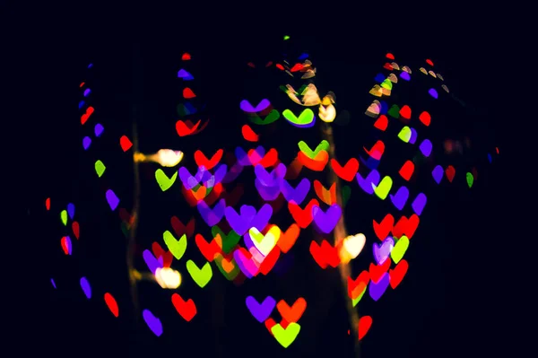 Abstract Background Colorful Heart Bokeh Heart Shaped Bokeh Love Projects — Zdjęcie stockowe