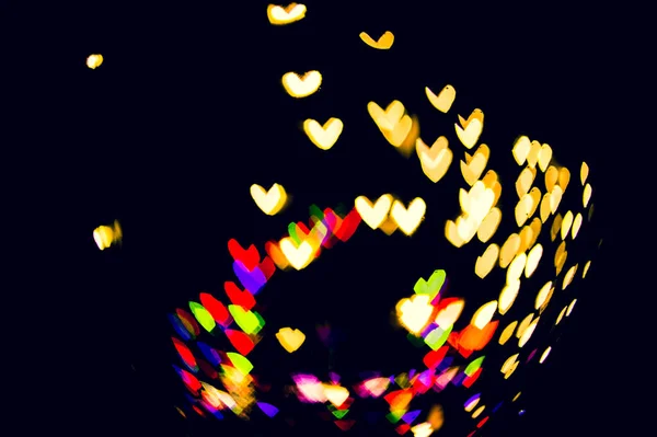 Abstract Background Colorful Heart Bokeh Heart Shaped Bokeh Love Projects — Foto Stock