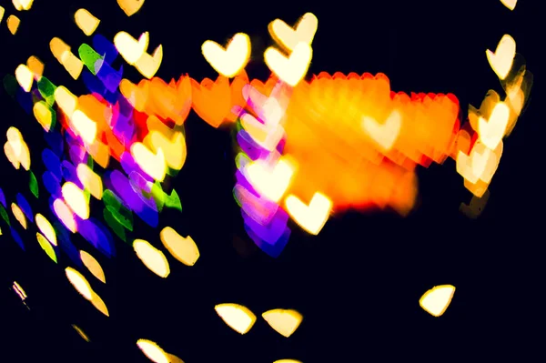 Fond Abstrait Bokeh Coeur Coloré Bokeh Forme Cœur Pour Les — Photo