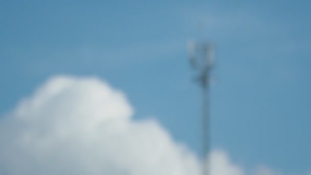 Large Communication Tower Background Sky — Vídeo de Stock