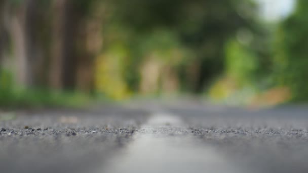 Man Runner Asphalt Road Outdoor — стоковое видео
