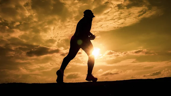 Men Silhouette Jogging Stay Healthy Evening Men Exercise Running Health — Foto Stock