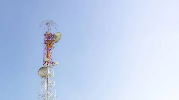 Large Communication Tower Background Sky Telephone Towers Space Content — Stock fotografie