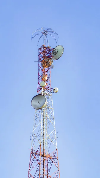 Large Communication Tower Background Sky Telephone Towers Space Content — 图库照片