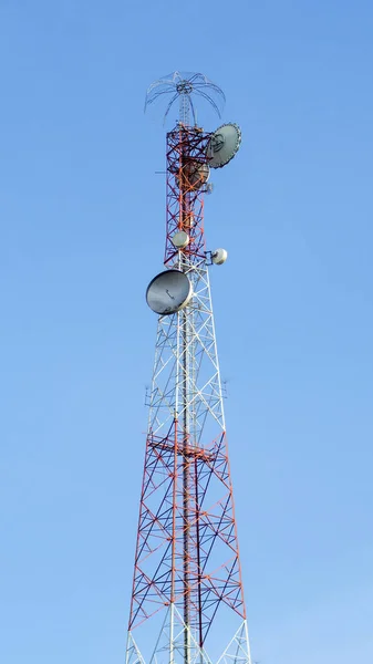 Large Communication Tower Background Sky Telephone Towers Space Content — 스톡 사진