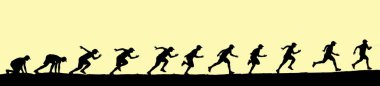 men's silhouette I am jogging to stay healthy . Men exercise by running. health care concept