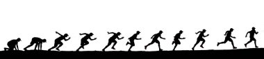 men's silhouette I am jogging to stay healthy . Men exercise by running. health care concept