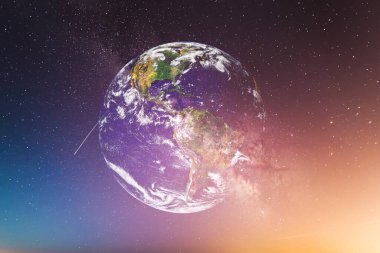 earth planet with stars on background