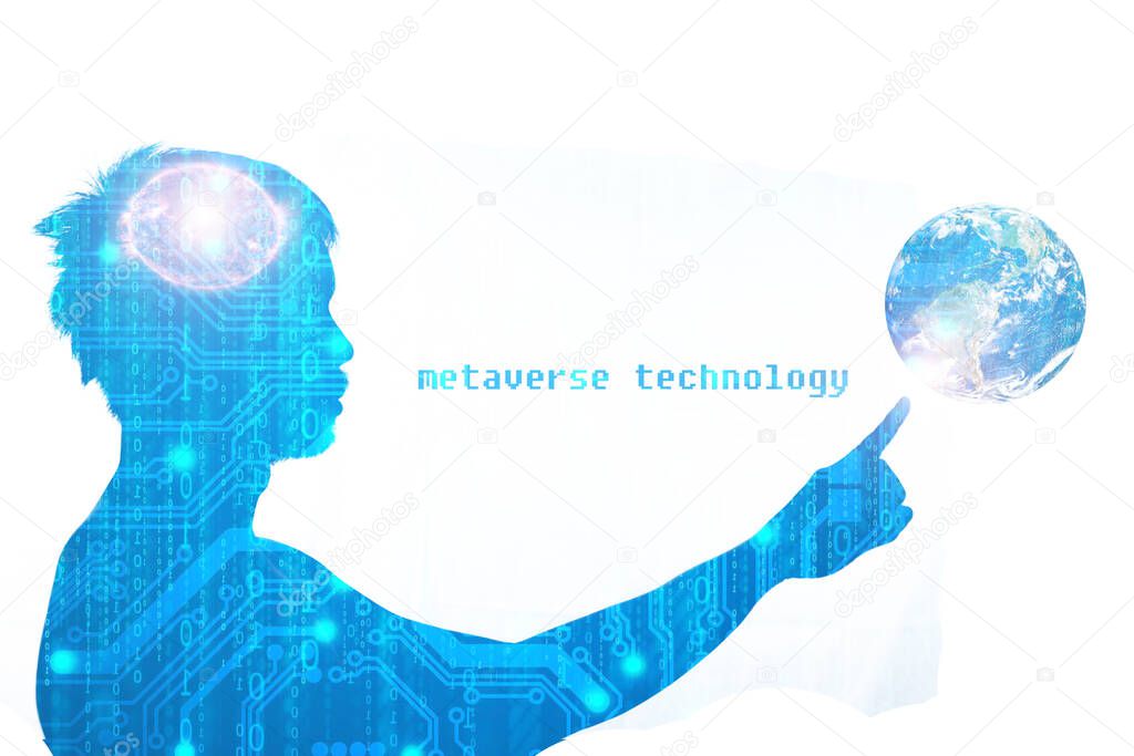 concept of metaverse technology creates a virtual world. Human beings in the digital age and the future world. where the connection is limitless