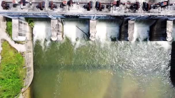Vista Aérea Uma Pequena Barragem Tailândia Rural Recursos Hídricos Para — Vídeo de Stock