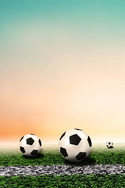 Soccer Ball Light Background Lawn Content Copy Space Football Concept — Stock Photo, Image