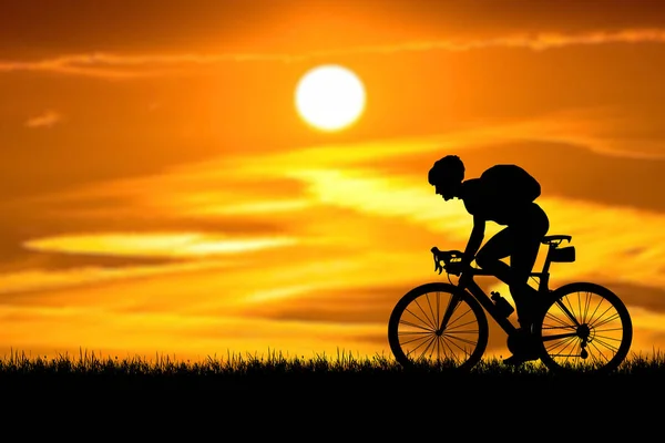 Touring Cyclist Riding Journey Happiness Bicycle Touring Concept — Stock Photo, Image