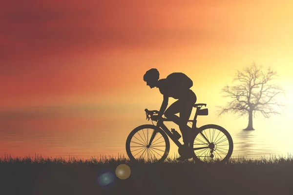 Екскурсійний Велосипедист Їде Подорож Щастя Концепція Велосипедного Туру — стокове фото