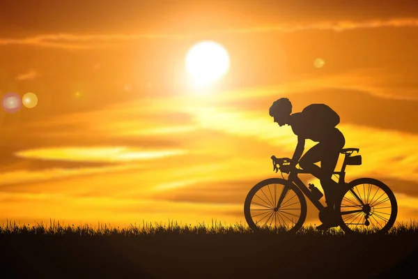 Touring Cycliste Riding Sur Voyage Bonheur Concept Vélo Randonnée — Photo