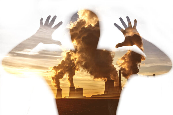 Pollution monster on a white background. pollution concept