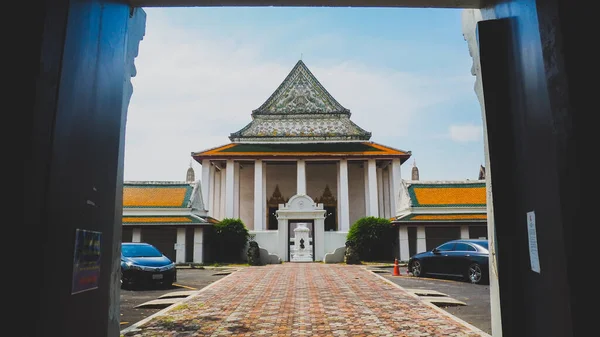 Beau Temple Lors Voyage Dans Vieille Ville Bangkok Février 2022 — Photo