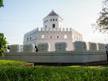 24 Şubat 2022 'de Bangkok' un Eski Kenti, Bangkok, Tayland turu sırasında çok güzel bir topçu kalesi..