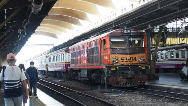 Bangkok Bahnhof Oder Hua Lamphong Februar 2022 Bangkok Thailand — Stockvideo