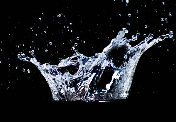 Water Scattered Black Background Water Splashing Black Background Isolated Splash — Stock Photo, Image