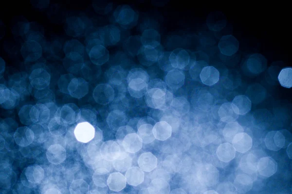 Tmavě Modré Abstraktní Pozadí Bokeh Barevné Blikající Světla Bokeh Světlo — Stock fotografie