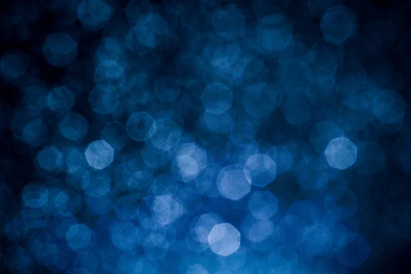 Tmavě Modré Abstraktní Pozadí Bokeh Barevné Blikající Světla Bokeh Světlo — Stock fotografie