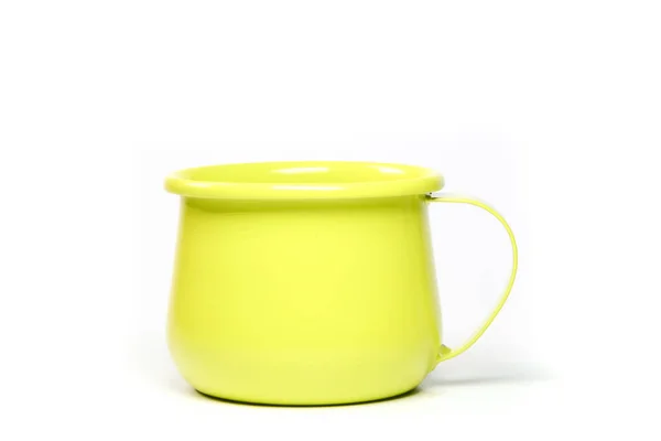 Taza Zinc Verde Brillante Sobre Fondo Blanco Una Idea Blanco — Foto de Stock