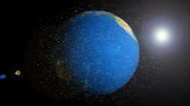 Bir projede video olarak kullanılmak üzere dönen küre. dünya ve dünya kavramı