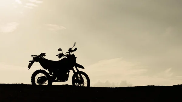 silhouette of sports bike at the sunset