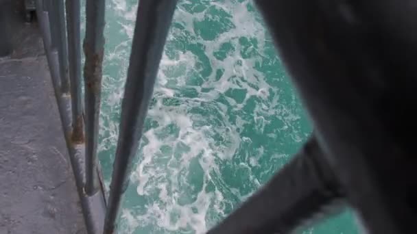 Superfície Mar Medida Que Navio Move Verão Mar Viagens Ideias — Vídeo de Stock