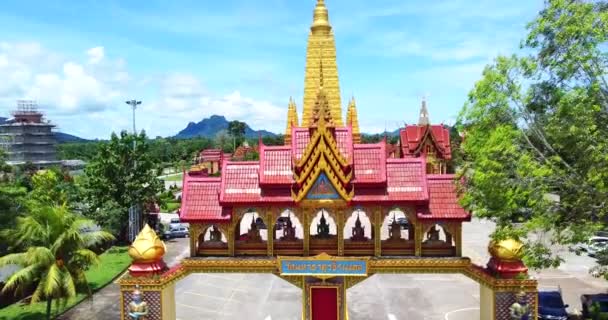 Aerial View Large Temple Thailand Beautiful Very Popular Tourist Destination — Vídeo de Stock