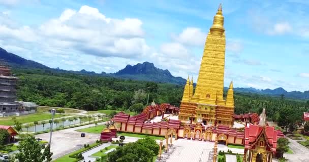 Aerial View Large Temple Thailand Beautiful Very Popular Tourist Destination — ストック動画