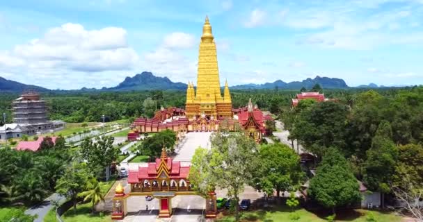 Aerial View Large Temple Thailand Beautiful Very Popular Tourist Destination — ストック動画