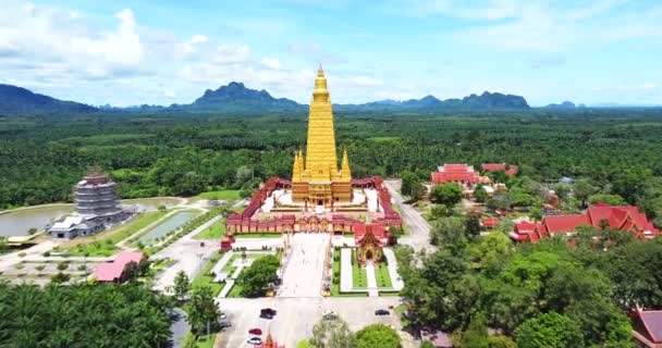 Aerial View Large Temple Thailand Beautiful Very Popular Tourist Destination — 图库视频影像